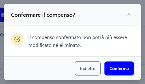 La richiesta di conferma prima di rendere definitivo il compenso